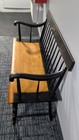 Hitchcock Black And Maple Bench With Floral Pattern 