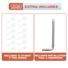 Peg Board Display Stand With 12 Hooks - White Metal Jewelry Retail Pegboard Rack