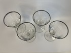 Vtg Federal Glass Canada Goose Wine Cordial Glasses Silver Rimmed - Set Of 4