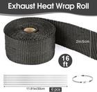 Exhaust Heat Wrap Roll  2  X 16  Fiberglass Heat Shield Tape  Black Header Wrap 