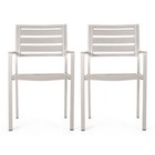 Cherie Outdoor Modern Aluminum Dining Chair  set Of 2 