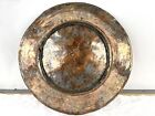 Antique Forged Turkish Ottoman Engraved Writing Copper Tinned Plate Dish 15 