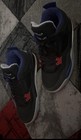 Jordan Men   s Mid Top Lace-up Athletic Sneakers Black Blue Red White