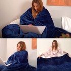 Fleece Plush Throw Blanket Navy Blue 50 By 60 Inches  super Soft Fuzzy Cozy F   