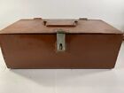Vintage Heavy Steel Lock Box Tool Fire Hinged Metal 