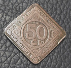 1915 Belgium City Of Ghent  province Of East Flanders  50 Centimes German Occupa