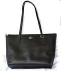 Coach H2379-4454 City Zip Top Tote Bag Black With Gold Hardware Nwot