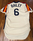Mark Bailey 1987 Astros Game Used Worn Alamo Cream Rainbow Shoulder Jersey Rare