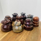 Antique Ceramic Porcelain Electric Telephone Telegraph Pole Insulator Lot Of 9