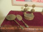 Antique  Vintage Apollo Ormolu Vanity Set hollywood Regency  Filigree 5 Pcs