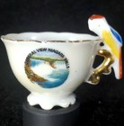 Vintage  gleneral View Niagara    Souvenir English Bone China Teacup With Parrot