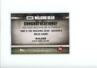 2017 Topps The Walking Dead Season 6 Walker Authentic Wardrobe Relic
