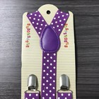Purple Polka Dot Clip-on Suspender For Kid s Toddlers Boys Girls Infant  usa 