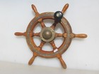 Vintage Boat Steering Wheel Wooden Brass Nautical Yacht Wood Old 18 5 w