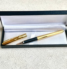 Vintage Parker 180 Gold Fountain Pen X m Nib Gt Made In Usa With Engraving Bs112