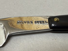 Vintage Silver Steel Straight Razor Black     No Brand Name Or Country Of Origin