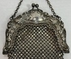 Antique Art Nouveau German Silver Mesh Purse Edwardian Chain Mail Dance Bag