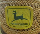 John Deere Vintage Woven Straw Hat W  Yellow 2 Legged Deer Logo Size Medium