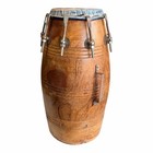 Vintage Wooden Dholak Drum 18    X 10    Double Head Hand Drum For Repair