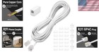 Versatile 25ft Rj11 Landline Extension Cord With Telephone Coupler And Clips