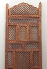 Indian Hand Carved Teak Wood Screen Panel Geometric Design