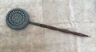 Antique Bed Warmer Original Mid To Late 19th Century Wood And Brass   