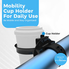 Mobility Cup Holder For Adults - Portable Drink Holder For Wheelchair - Compa   