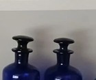 Antique Blown Glass Cobalt Blue Apocrathy Bottles