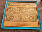 Gold Foil Blaeu Map Of  The World Nova Totivs Orbis Tabvla In Frame