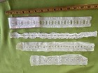 Hand Worked Victorian Pcs Ribbon Inserts Trim Antique Batiste Dolls Craft Lot