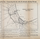 1925 Indiana Harbor Belt Railroad Map Original Chicago - Gary - Indiana Harbor
