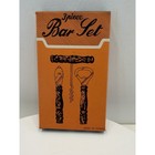 Vintage  new  1950 s 3-piece Wooden Handle Travel Bar Set