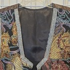 Elegant Horse Jacquard Vest With Faux Tooled Leather Back Bling Buttons And Trim
