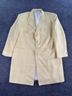 Vintage Falcone Suit 50r Yellow Polyester Gold Windowpane Usa Union Set 44x27