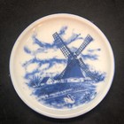 Vtg Miniature Blue White Windmill Tea For Two 10 Piece Set   Blue Delft Plate