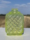 Antique Uranium Vaseline Glass Bottle  pre-1900s 