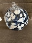 Hand Blown Spirit Tree Art Glass Orb Witch Ball Hanging Blue White Ornament 5 5   