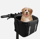 Deluxe Pet Bike Basket  Adjustable Fit Front Handlebar Carrier W reflective Read