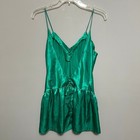 Victoria s Secret Women s Dress M Emerald Green Satin Babydoll Lingerie Ruffle