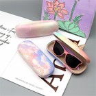 New Clam Shell Hard Eyeglasses Pu Glasses Case Black W microfiber Cleaning Cloth