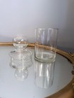 Vintage Glass Apothecary Jar   Clear Ball Top Vanity Canister 1970s