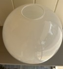 Vtg White Glass Ball Globe Gwtw Oil Lamp Shade 12   4  Fitter Kerosene Light