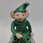Vintage Ceramic Green Pixie Elf Gnome Fairy Bell 4 5  Euc