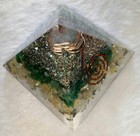 Prosperity Orgone Pyramid 50mm Citrine Green Aventurine Crystals Copper Pyrite