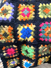 Granny Square Afghan Crochet Blanket Rosanne Throw Multicolor Square Black 45x58