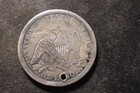 1841 Vf Hole Seated Liberty Dollar Quality Coin Azx