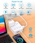 Surge Protector Power Strip  Hanycony Extension Cord With Multiple Outlets  5   