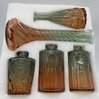Vtg Glass Vase   Bottle Collection Lot Of 5 Pink To Blue Gray Colors