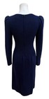Vintage Pat Sandler Saks Fifth Avenue Navy Beaded Sequin Puff Sleeve Dress 8