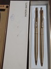 Vintage Papermate Double Black Heart Gold Tone Pen   Pencil Set  Parker Flighter
